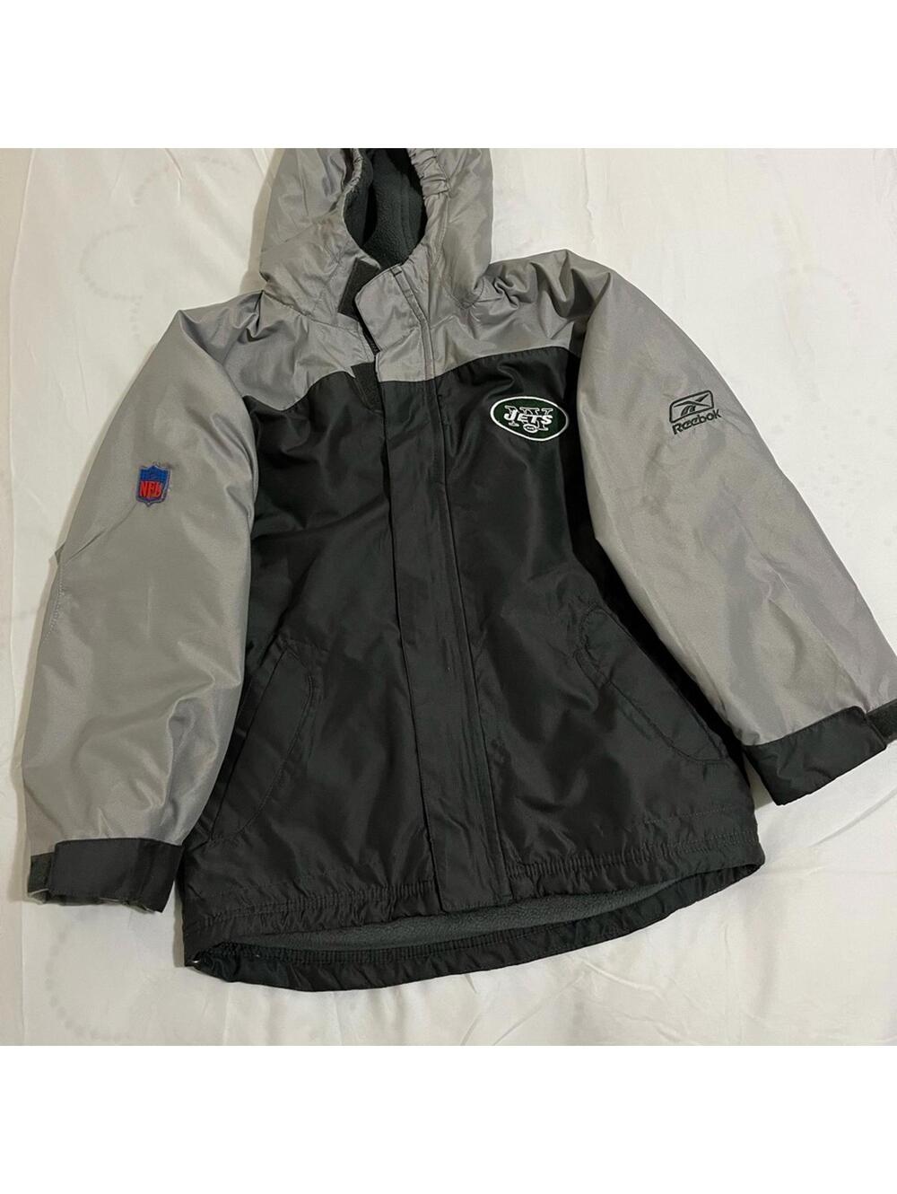 Reebok NFL New York Jets Kids Black and Gray Jacket Boys Size Small 8